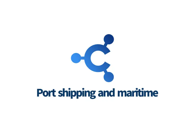 字母c蓝色化学键标志Port shipping and maritime